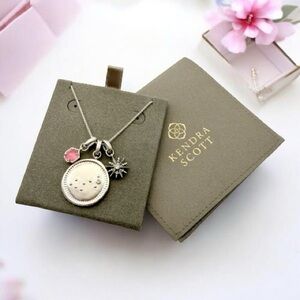 KENDRA SCOTT Scorpio Rhodium Plated Pendant with Charms Long Necklace